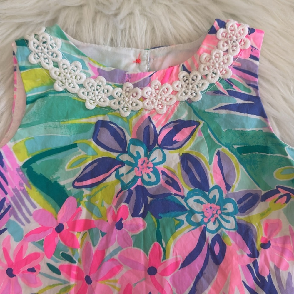 Lilly Pulitzer Infant Cotton Shift Dress & Bloomers Floral Multicolor 12-18 MO - Picture 3 of 11